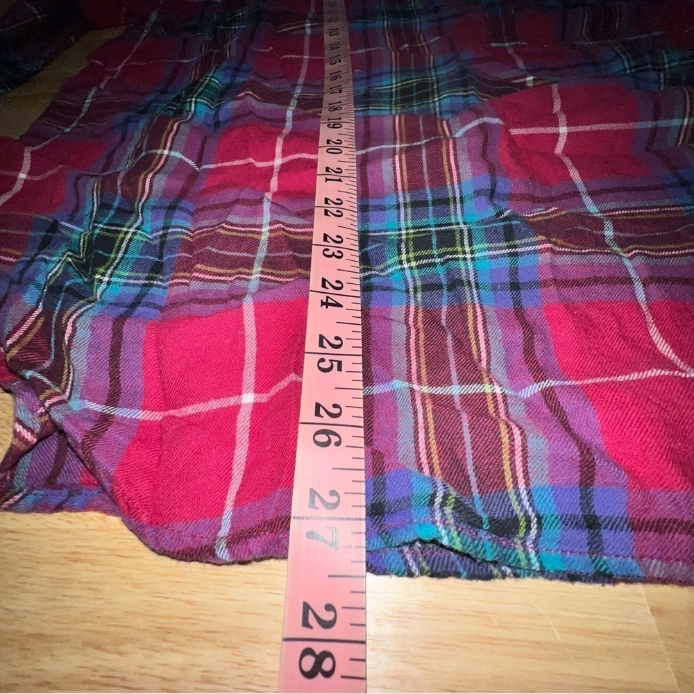 Chaps Denim Women’s Plus Size 2X Plaid Button-Up Tunic Shirt - Picture 5 of 7
